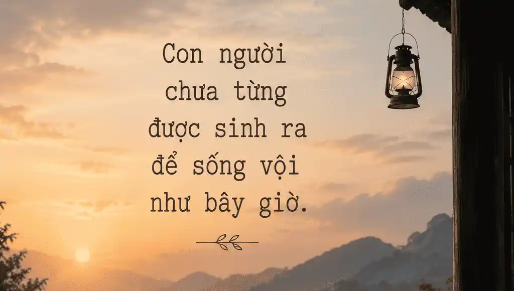 Sống vội. Co người không sinh ra để sống như vậy